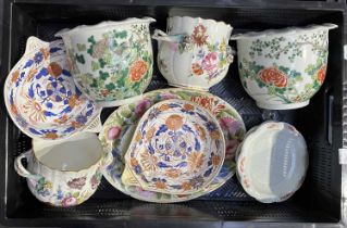 A Collection of 19th century English and Continental ceramics, including a pair of floral painted