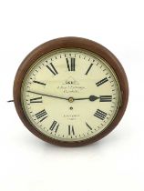 Dent, a late Victorian mahogany wall clock, circa 1890, the 11.5 inch white enamelled dial with