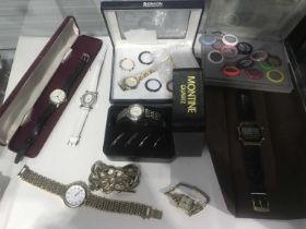 A Montine dress watch with an interchangeable bezel, in case, a gilt metal Roamer watch, a Montine