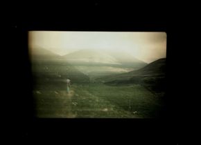 Luci Eldridge, a mountainous landscape photograph, 40 by 54cm, framed