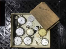 A quantity of pocket watches and wristwatches, including a Swiss 800 silver example by Rodolphe