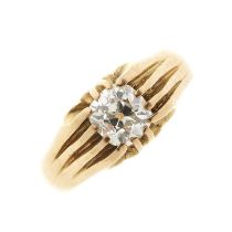 An early 20th century 18ct gold diamond single-stone band ring