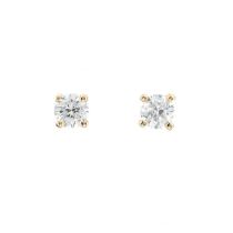 A pair of 18ct gold diamond single-stone stud earrings