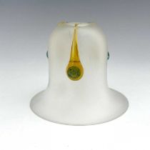 An Arts and Crafts type glass light shade, possibly Stevens and Williams, the frosted bell form bowl