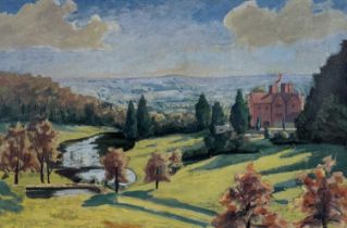 Winston Spencer Churchill (British, 1874-1965), View from Chartwell, facsimilie signature and