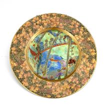 Daisy Makeig-Jones for Wedgwood, a Fairyland lustre plate, Imps on a Bridge and Tree House, with