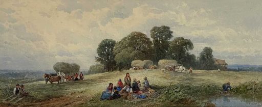 Edward Duncan R.W.S. (British, 1803-1882), Collecting the Hay, signed and dated 1861 l.r., titled