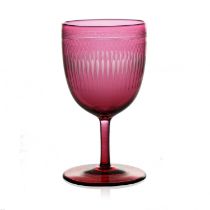 James Powell and Sons, Whitefriars, an Etruscan Revival cranberry cased wine glass, circa 1860,