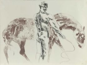 Dame Elisabeth Frink, R.A, (British, 1930-1933), Man and Horse III, lithograph on J Green woven