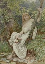 Henry James Johnstone (British, 1835-1907), Wood Nymph, signed l.r., titled verso, watercolour, 25
