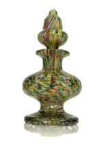 A 19th century candy speckled cased glass scent bottle, probably Stevens and Williams, circa 1860,