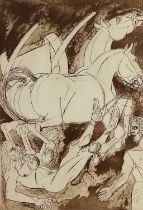 Dame Elizabeth Frink R.A. (British, 1930-1993), Laos and Oedipus, etching with aquatint printed in