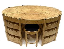 Peter Rolfe (British, 1942), a birds-eye maple dressing or writing table, in the Art Deco style,