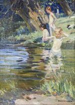 Dorothea Sharp R.B.A. (British, 1874-1955), Summer Holidays, signed l.r., oil on canvas, 54 by 40cm,