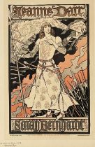 Eugene Samuel Grasset (Swiss, 1841-1917), Jeanne D'Arc (1894), lithograph in colours, blind stamp