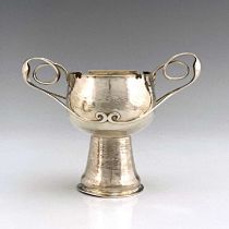 Kate Harris for William Hutton, an Arts and Crafts silver twin handled beaker vase, London 1905,