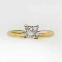 An 18ct gold diamond single-stone ring