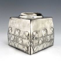 Archibald Knox for Liberty and Co., a large Tudric Arts and Crafts pewter biscuit barrel, model