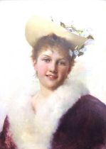 Gustave Jean Jacquet (French, 1846-1909), The Easter Bonnet, signed l.r., titled on the plaque