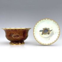 Daisy Makeig-Jones for Wedgwood, a butterfly lustre bowl, the exterior decorated with oriental