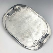 Archibald Knox for Liberty and Co., a Tudric Arts and Crafts pewter tray, model 0231, planished