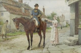 George Goodwin Kilburne (British, 1839-1924), The Squire's Letters, signed l.r., titled verso,