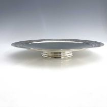 Keith Murray for Mappin and Webb, an Art Deco silver plated comport, circa 1933, circular dished