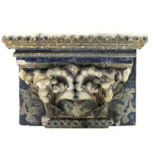 Robert Wallace Martin for Martin Brothers, a relief moulded stoneware architectural capital, 1876,