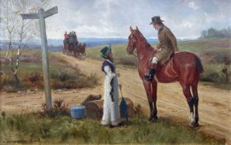 George Goodwin Kilburne (British, 1839-1924), Waiting for the Coach, signed and dated 1901 l.l.,