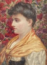 David Richardson (British, 19th/20th century), a Pre Raphaelite portrait study of a young woman with