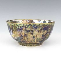 Daisy Makeig-Jones for Wedgwood, a Fairyland lustre Imperial bowl, Fairy in a Large Hat interior,