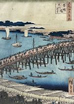 Utagawa Hiroshige (Japanese, 1797-1858), Ryogoku Bridge and the Great Sumida River or bank of the