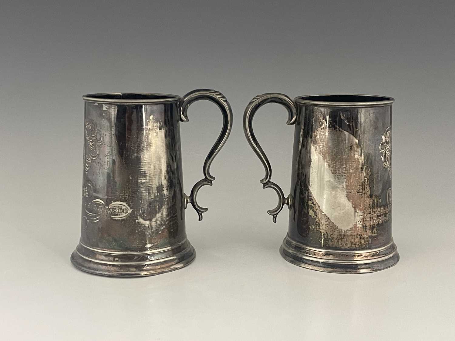 Two Victorian plated rowing prize tankards for the pair oared race, Saint Andrew Boat Club, won 10th - Image 3 of 5