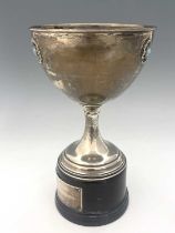 Italy. A twentieth-century Italian 800 standard silver trophy cup, of globular form atop a waisted