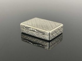 Nathaniel Mills. An early Victorian silver vinaigrette, of rectangular form, the exterior with