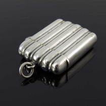 A Victorian silver novelty vesta case, modelled in the form of a cigar holder, with hinged cover,