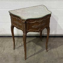 A glass top occasional table W: 52 cm D: 36 cm H: 62 cm