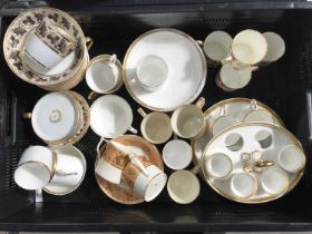 A collection of 19th century British and European ceramics, including Royal Crown Derby coffee