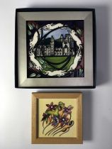 Vicky Lovatt for Moorcroft, a Balmoral tubelined plaque, square form, circa 2015, impressed and