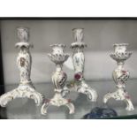 Two pair of Continental porcelain candlesticks (4)