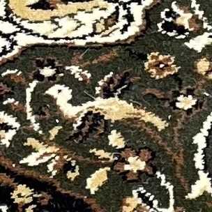 A large rug, muted green field with cream medallion and border designs, covered with floral and - Image 6 of 6