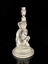 Walther and Sohne, an Art Deco glass figural lamp base, modelled as a nude woman holding a bouquet