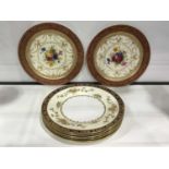 W Birbeck for George Jones & Sons, Crescent China, a pair of floral painted cabinet plates,