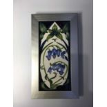 Rachel Bishop for Moorcroft, a bluebell plaque, circa 2014, rectangular form, impressed and