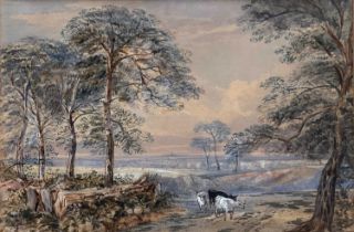 19th century British School, pastoral scene, watercolour, unsigned, framed 4984-052