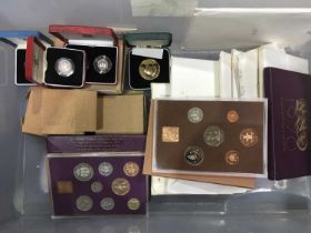 Twelve Royal Mint Proof sets, 1970-1979, some duplicates, together with Royal Mint silver proof