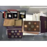 Twelve Royal Mint Proof sets, 1970-1979, some duplicates, together with Royal Mint silver proof