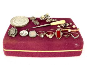 A selection of silver, gold and metal jewellery
