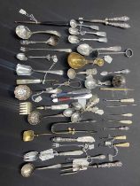 Quantity of hallmarked silver, novelty spoons, epns, novelty spoons and an arts and crafts caddy