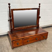 An Edwardian dressing-table-swing-mirror, fitted one long drawer, flanked by two square